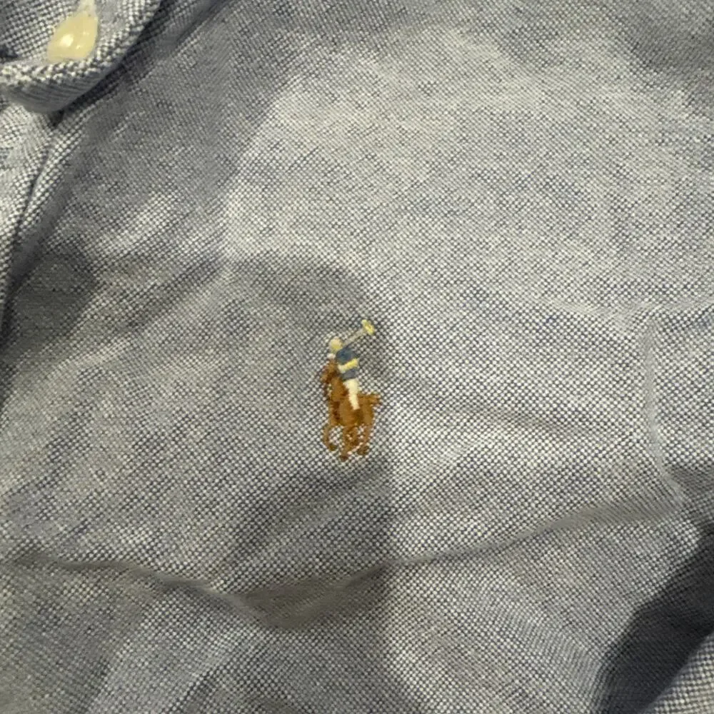 Ralph Lauren Boys Blue Oxford Button Down Shirt Pony Logo Size Unknown